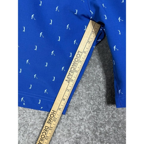 Tee Time Golf Shorts Mens Size 38 Stretch Blue Golfer Golfing Print Pockets - Picture 10 of 11